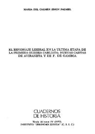 El espionaje liberal en la última etapa de la primera guerra carlista: Nuevas cartas de Aviraneta y de F. de Gamboa / María del Carmen Simón Palmer | Biblioteca Virtual Miguel de Cervantes