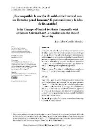 ¿Es compatible la noción de solidaridad vertical con un Derecho penal humano? El personalismo y la idea de fraternidad / Juan Pablo Castillo Morales | Biblioteca Virtual Miguel de Cervantes