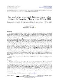 Las tendencias actuales de la temperatura en las regiones de Valencia y Murcia entre 1950 y 2020 / José Quereda Sala, Enrique Montón Chiva | Biblioteca Virtual Miguel de Cervantes