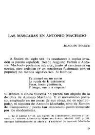 Las máscaras en Antonio Machado / Joaquín Marco | Biblioteca Virtual Miguel de Cervantes