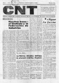 CNT : Órgano Oficial del Comité Nacional del Movimiento Libertario en Francia [Primera época]. Año I, núm. 9, 11 de noviembre de 1944 | Biblioteca Virtual Miguel de Cervantes