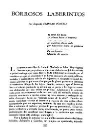 Borrosos laberintos / Por Segundo Serrano Poncela | Biblioteca Virtual Miguel de Cervantes