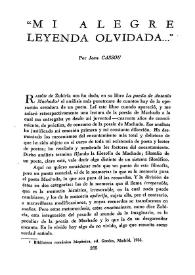 "Mi alegre leyenda olvidada..." / Por Jean Cassou | Biblioteca Virtual Miguel de Cervantes