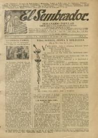 El Sembrador : Semanario Popular Dedicado a la Sagrada Familia, Justicia, Caridad y Paz. Tomo II, año II, núm. 50, 5 de enero de 1930 | Biblioteca Virtual Miguel de Cervantes