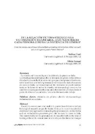 De la relación víctima - verdugo a la victimización secundaria. ¿Qué puede hacer cada persona contra la violencia de género?  / Sabina Curti, Silvia Fornari | Biblioteca Virtual Miguel de Cervantes