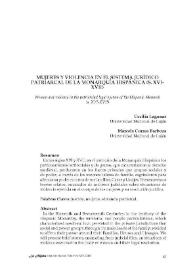 Mujeres y violencia en el sistema jurídico patriarcal de la Monarquía Hispánica (S. XVI-XVII)  / Marcela Karina Correa Barboza | Biblioteca Virtual Miguel de Cervantes