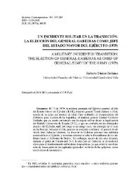 Un incidente militar en la Transición: la elección del general Gabeiras como Jefe del Estado Mayor del Ejército (1979)  / Roberto Muñoz Bolaños | Biblioteca Virtual Miguel de Cervantes