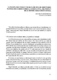 La faceta más noble y humana de Miguel Hernández. Últimos recuerdos sobre la guerra civil, del poeta y de su íntimo amigo Efrén Fenoll / Luis Miravalles Rodríguez | Biblioteca Virtual Miguel de Cervantes