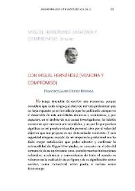 Miguel Hernández. Memoria y compromiso / Francisco Javier Díez de Revenga | Biblioteca Virtual Miguel de Cervantes