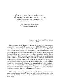 Comedias de Agustín Moreto. Modelos de análisis estructural y producción dramática (I)  / Juan Antonio Martínez Berbel | Biblioteca Virtual Miguel de Cervantes