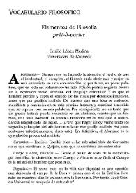 Elementos de filosofía pret-à-porter / Emilio López Medina | Biblioteca Virtual Miguel de Cervantes