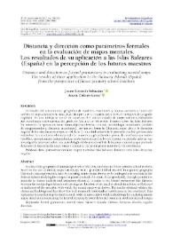 Distancia y dirección como parámetros formales en la evaluación de mapas mentales. Los resultados de su aplicación a las islas Baleares (España) en la percepción de los futuros maestros / Jaume Binimelis Sebastián, Antoni Ordinas Garau | Biblioteca Virtual Miguel de Cervantes