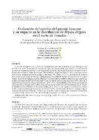 Evaluación del cambio del paisaje boscoso y su impacto en la distribución de "Dipsas elegans" en el norte de Ecuador / Cristian Arévalo-Morocho, Gabriel Jácome-Aguirre, Sania Ortega-Andrade, Óscar Rosales-Enríquez y James Rodríguez-Echeverry | Biblioteca Virtual Miguel de Cervantes