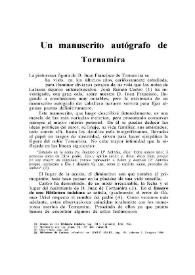 Un manuscrito autógrafo de Tornamira / Manuel Alvar | Biblioteca Virtual Miguel de Cervantes