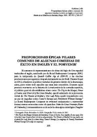 Proporciones épicas: pilares comunes de algunas comedias de éxito en inglés y el porvenir  / Kathleen Jeffs | Biblioteca Virtual Miguel de Cervantes