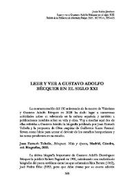 Leer y ver a Gustavo Adolfo Bécquer en el siglo XXI  / Jesús Rubio Jiménez  | Biblioteca Virtual Miguel de Cervantes