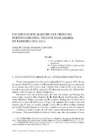 Un influyente maestro del derecho político español: Vicente Santamaría de Paredes (1853-1924)  / Joaquín Varela Suanzes-Carpegna | Biblioteca Virtual Miguel de Cervantes