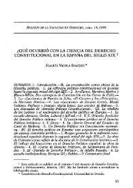 ¿Qué ocurrió con la ciencia del Derecho constitucional en la España del siglo XIX? / Joaquín Varela Suanzes-Carpegna | Biblioteca Virtual Miguel de Cervantes