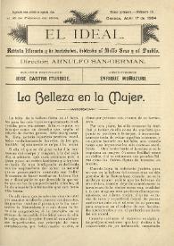 El Ideal : revista literaria y de variedades dedicada al bello sexo y al pueblo. Tomo I, núm. 13, 17 de abril de 1904 | Biblioteca Virtual Miguel de Cervantes