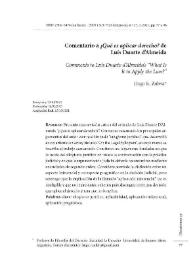 Comentario a "¿Qué es aplicar derecho?" de Luís Duarte D'Almeida  / Hugo Ricardo Zuleta 	 | Biblioteca Virtual Miguel de Cervantes