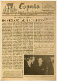 España : Órgano de la Junta Española de Liberación. Año II, núm. 50, 18 de enero de 1945 | Biblioteca Virtual Miguel de Cervantes