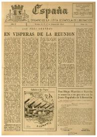 España : Órgano de la Junta Española de Liberación. Año II, núm. 52, 3 de febrero de 1945 | Biblioteca Virtual Miguel de Cervantes