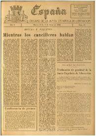 España : Órgano de la Junta Española de Liberación. Año II, núm. 56, 3 de marzo de 1945 | Biblioteca Virtual Miguel de Cervantes