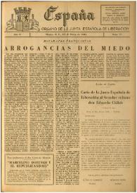 España : Órgano de la Junta Española de Liberación. Año II, núm. 57, 10 de marzo de 1945 | Biblioteca Virtual Miguel de Cervantes