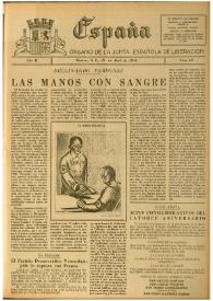 España : Órgano de la Junta Española de Liberación. Año II, núm. 62, 21 de abril de 1945 | Biblioteca Virtual Miguel de Cervantes