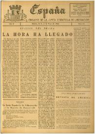 España : Órgano de la Junta Española de Liberación. Año II, núm. 64, 5 de mayo de 1945 | Biblioteca Virtual Miguel de Cervantes