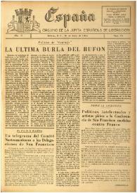 España : Órgano de la Junta Española de Liberación. Año II, núm. 70, 16 de junio de 1945 | Biblioteca Virtual Miguel de Cervantes