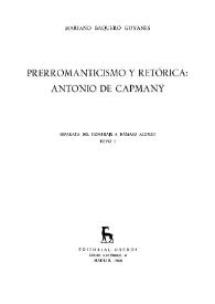 Prerromanticismo y retórica: Antonio de Capmany / Mariano Baquero Goyanes | Biblioteca Virtual Miguel de Cervantes