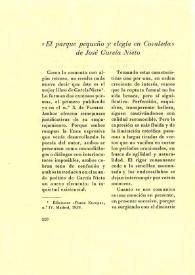 "El parque pequeño y elegía en Covaleda" de José García Nieto  / L. de L. | Biblioteca Virtual Miguel de Cervantes