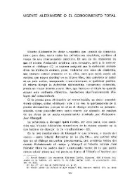 Vicente Aleixandre o el conocimiento total  / Jaime Ferrán | Biblioteca Virtual Miguel de Cervantes