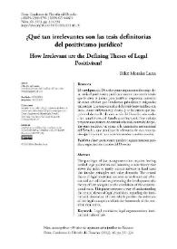 ¿Qué tan irrelevantes son las tesis definitorias del positivismo jurídico? / Félix Morales Luna | Biblioteca Virtual Miguel de Cervantes