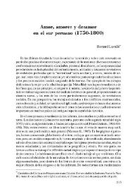 Amor, amores y desamor en el sur peruano (1750-1800)  / Bernard Lavallé | Biblioteca Virtual Miguel de Cervantes