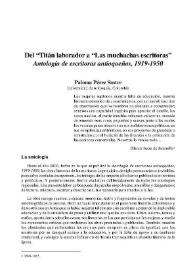 Del "Titán laborador" a las "Las muchachas escritoras". "Antología de escritoras antioqueñas, 1919-1950" / Paloma Pérez Sastre | Biblioteca Virtual Miguel de Cervantes