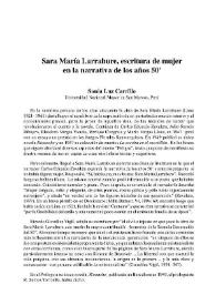 Sara María Larrabure, escritura de mujer en la narrativa de los años 50' / Sonia Luz Carrillo | Biblioteca Virtual Miguel de Cervantes