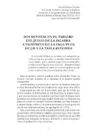 Dos revistas en el tablero del juego de la palabra. A propósito de "La saga/fuga de J.B." y "La Tabla Redonda" / Raquel Gutiérrez Sebastián | Biblioteca Virtual Miguel de Cervantes