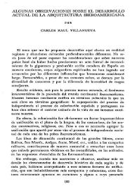 Algunas observaciones sobre el desarrollo actual de la arquitectura iberoamericana / por Carlos Raúl Villanueva | Biblioteca Virtual Miguel de Cervantes