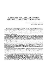 El discurso de la obra dramática: diálogo, acotaciones, didascalias / María del Carmen Bobes Naves | Biblioteca Virtual Miguel de Cervantes