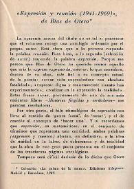 "Expresión y reunión (1941-1969)", de Blas de Otero / Leopoldo de Luis | Biblioteca Virtual Miguel de Cervantes