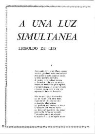 A una luz simultánea / Leopoldo de Luis | Biblioteca Virtual Miguel de Cervantes