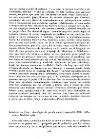 Leopoldo de Luis: "Antología de poesía social (1939-1964)" / Julio E. Miranda | Biblioteca Virtual Miguel de Cervantes