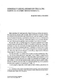 Juristas y legisladores en Italia durante el último medio siglo / Joaquín Varela Suanzes-Carpegna | Biblioteca Virtual Miguel de Cervantes