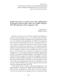 Joaquín Costa: "Nosce te ipsum y otros textos autobiográficos
de juventud". Edición de Juan Carlos Ara Torralba. Zaragoza, PUZ, 2021 (Larumbe. Textos Aragoneses, 105) [reseña bibliográfica] / Cecilio Alonso  | Biblioteca Virtual Miguel de Cervantes