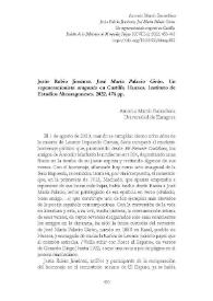 Jesús Rubio Jiménez. "José María Palacio Girón: un regeneracionista aragonés en Castilla". Huesca. Instituto de Estudios Altoaragoneses. 2022. 476 pp. [reseña bibliográfica] / Antonio Martín Barrachina  | Biblioteca Virtual Miguel de Cervantes