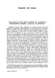 Discurso a los estudiantes de filosofía madrileños sobre "Qué es filosofía" / Fernando Savater | Biblioteca Virtual Miguel de Cervantes