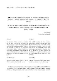 Mariano Baquero Goyanes y el cuento decimonónico español: teoría y crítica literaria en torno al relato breve / Juan Paredes | Biblioteca Virtual Miguel de Cervantes