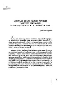 Leopoldo de Luis, Carlos Álvarez y Antonio Hernández: trayecto iluminador de la poesía social / José Luis Esparcia | Biblioteca Virtual Miguel de Cervantes